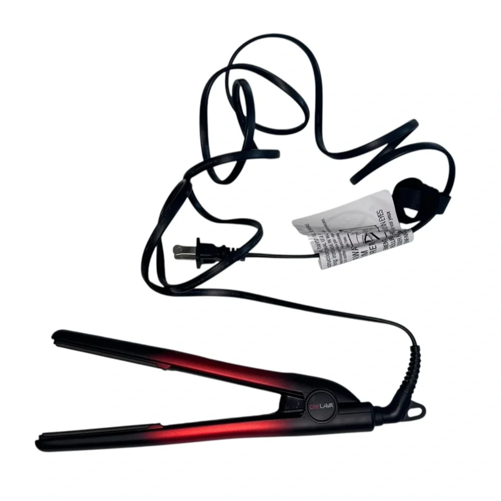 CHI LAVA Ceramic Black and Red Hair Straightener- Compact for Travel